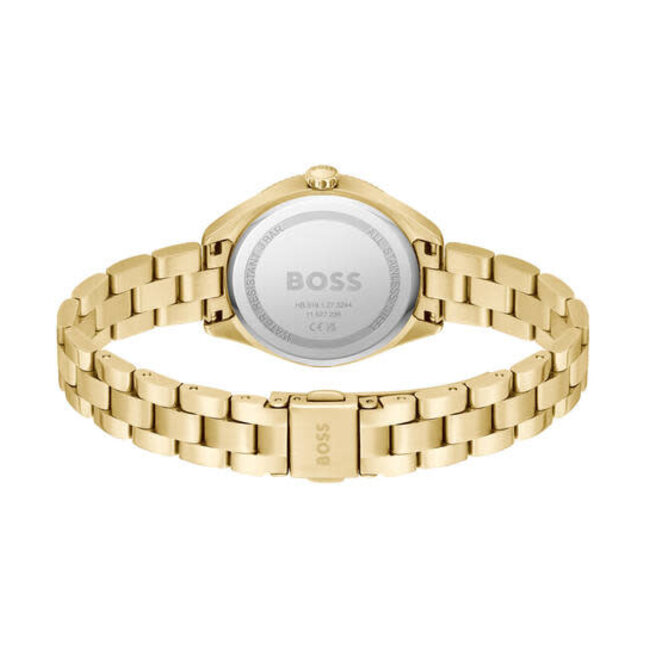 BOSS BOSS Horloge HB1502729 Staal met GeelGouden Plating Quartz met Groene Wijzerplaat 32mm