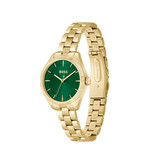 BOSS BOSS Horloge Dames HB1502729 Staal Goudkleurig met Groene Wijzerplaat 32mm