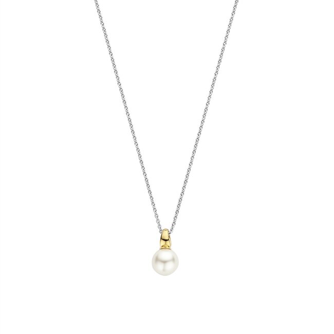 Ti Sento Milano Ti Sento Collier 34037YP/42 Zilver Bi-color met Parel 42cm