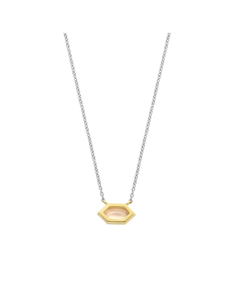 Ti Sento Milano Ti Sento Collier 34041NU/42 Zilver met Goude Platingen en Roze Zirkonia 38-48cm