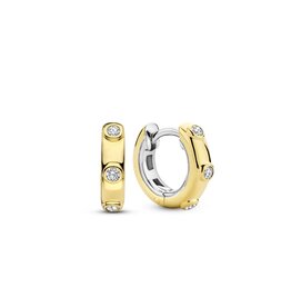 Ti Sento Milano Ti Sento Oorbellen 7953ZY Zilver met Goude Plating en Zirkonia