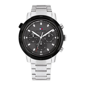 Tommy Hilfiger Tommy Hilfiger Horloge TH1792106 Troy Staal Quartz Chronograag met Zwarte Wijzerplaat 46mm