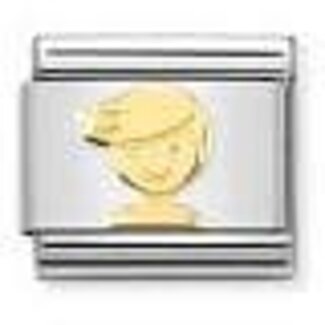 Nomination Nomination Schakel 030162-72 Composable Classic Staal met 18k Geelgouden Boy