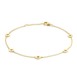 Blush Blush 2201YGO armband dames uin 14k geel goud met gouden open cirkels in lengte 18 cm