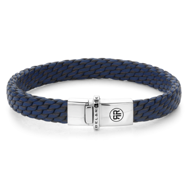 Rebel & Rose Rebel & Rose Armband RR-L0167-S-L Blauw Leer Maat L