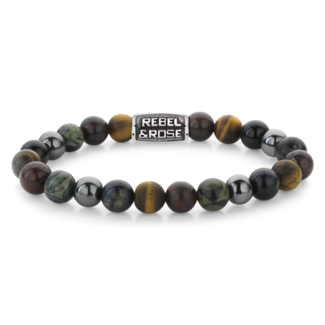 Rebel & Rose Rebel & Rose Armband RR-80106-V-L Stormy Weather Vintage 8mm Maat L