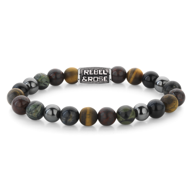 Rebel & Rose Rebel & Rose Armband RR-80106-V-L Stormy Weather Vintage 8mm Maat L