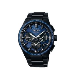 Seiko Seiko Heren Horloge SSH121J1 Titanium Zwart met Diamanten Coating Astron GPS Solar 100m Waterdicht