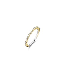 Ti Sento Milano Ti Sento Ring 12268ZY/52 Zilver met Goude Plating en Zirkonia Maat 52