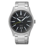 Seiko Seiko SUR535P1 horloge heren staal met Big Date, 100 meter waterdicht en Saffierglas