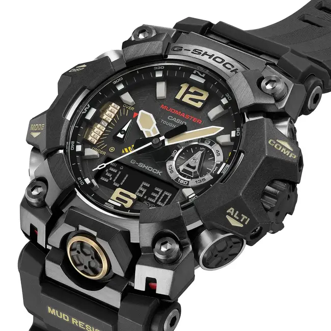 Casio G-Shock Casio G-Shock GWG-B1000-1AER Mudmaster Solar Radio Controlled Carbon Core Guard met Zwarte Horlogeband 50mm