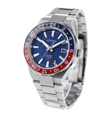 Citizen CITIZEN NB6030-59L GMT heren horloge staal met blauwe wijzerplaat met rood blauwe draai lunette