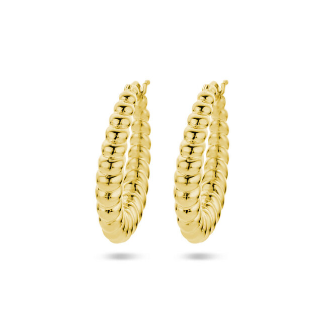 Blinckers Jewellery Huiscollectie BJ Oorbellen 40.25720 14k Geelgoud Croissant LINDA X VOGUE