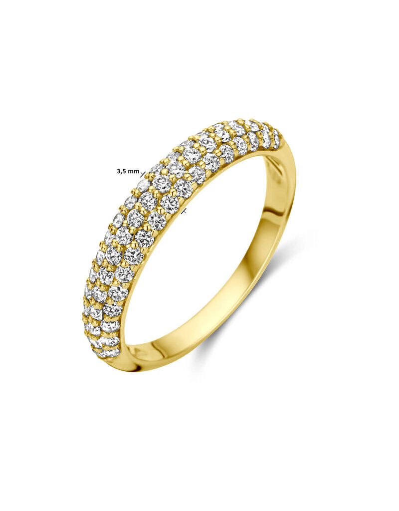 Blinckers Jewelry Huiscollectie BJ 40.29736 / 18 Ring dames 14k goud met pave gezet 64 x 0.01crt briljant geslepen diamant SI2