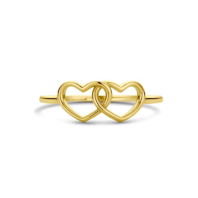 The House Of Blinckers THOB Ring 40.29702/17.25 14k Geelgoud met Twee Verbonden Hartjes Maat 17.25