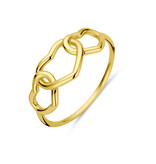 Blinckers Jewelry Huiscollectie BJ 40.29684 /18.5 dames ring 14k goud 3 verbonden harten