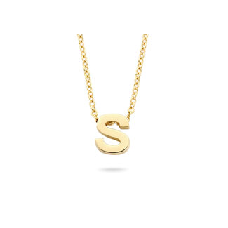 Blush Blush Collier met Hanger 3155YGO_S 14k Geelgoud met de letter S 42cm