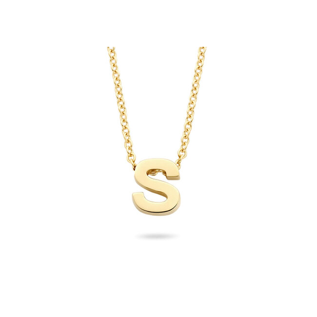 Blush Blush Collier met Hanger 3155YGO_S 14k Geelgoud met de letter S 42cm