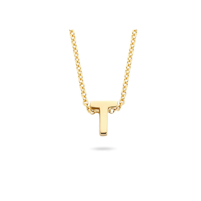 Blush Blush Collier met Hanger 3155YGO_T 14k Geelgoud met de letter T 42cm