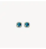 Blush BLUSH 7629YDL oorstekers 14k goud met 0.05crt diamant en london blue topaz