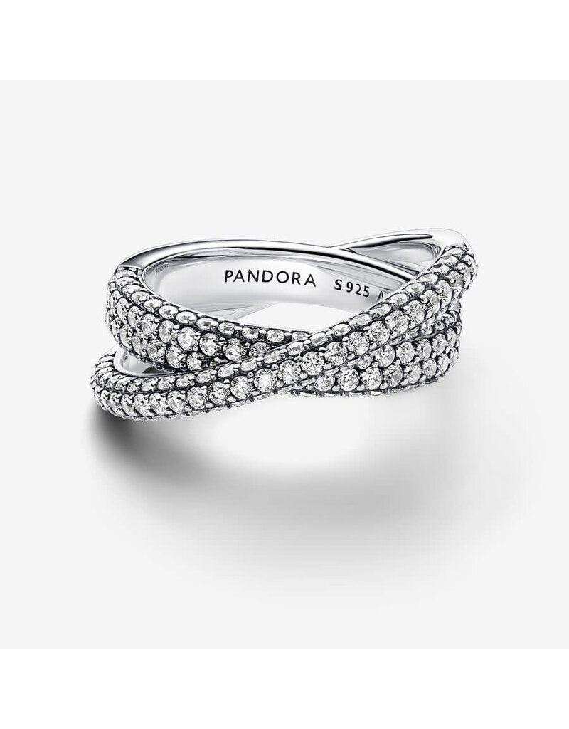 Pandora Pandora 193022c01-54 ring dames dual band  in 925 zilver met pavé gezette zirkonia in maat 54