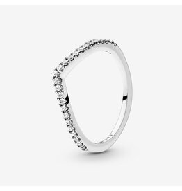 Pandora Pandora 196316CZ-54 ring dames wishbone in 925 zilver met briljant geslepen zirkonia in maat 54