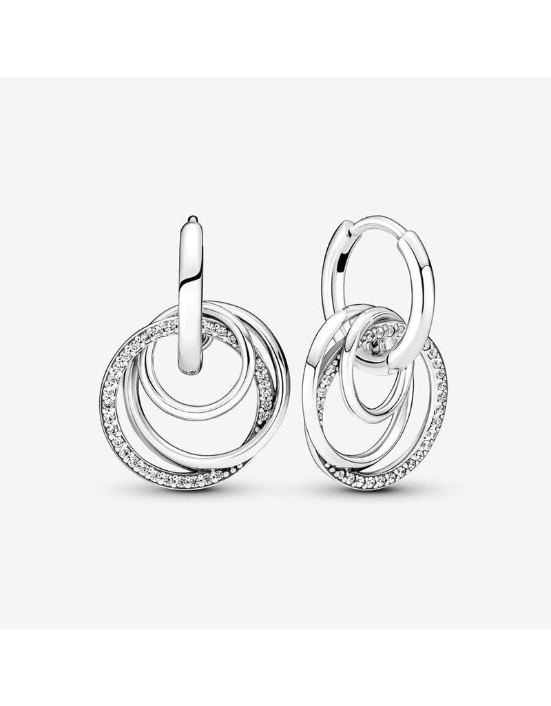 Pandora Pandora 291156c01 oorbellen hoops dames in 925 zilver encircled