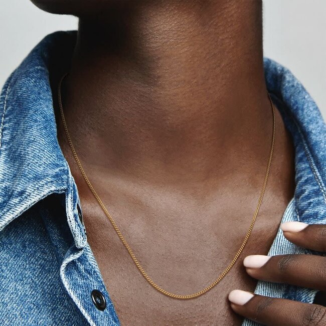 Pandora Pandora Collier 368638C00-60 Zilver 14k Geelgouden Plating met Sliding Claps 60 cm