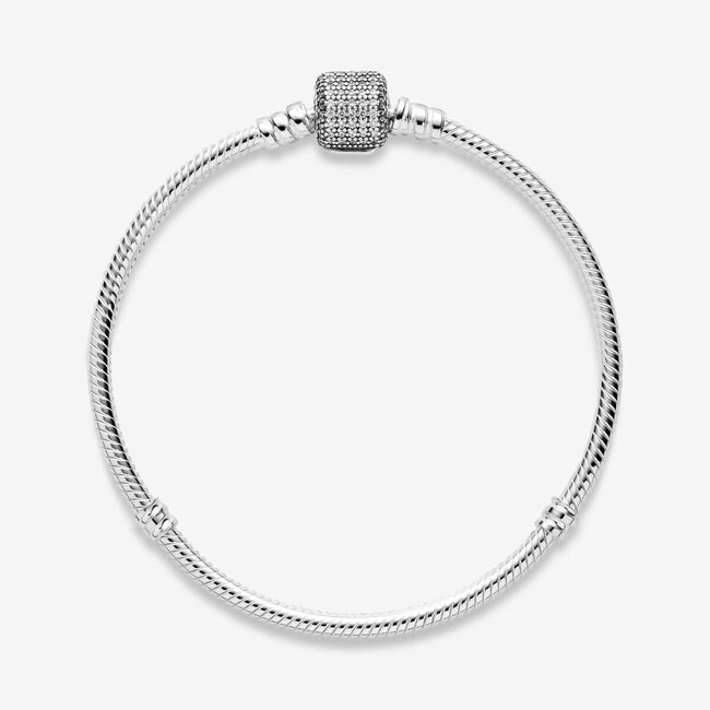 Pandora Pandora Armband 590723CZ-18 Zilver met op de sluiting Pavé Gezette Zirkonia 18 cm