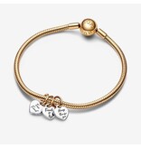 Pandora Pandora 762722C00 Bedel 3 hartjes zilver en 14k gouden deelbare bedel