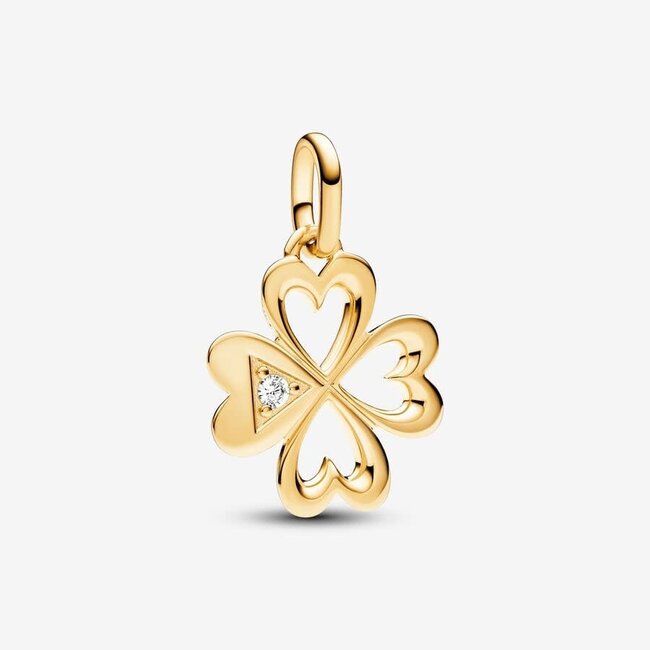 Pandora Pandora Bedel 763034C01 Klaver 14k Goldplated met Zirkonia