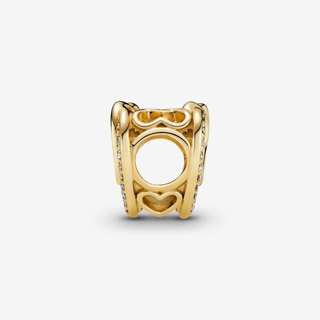 Pandora Pandora Bedel 769270C01 Zilver met 14k Geelgouden Plating Hartje met Zirkonia