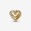 Pandora Pandora Bedel 769270C01 Zilver met 14k Geelgouden Plating Hartje met Zirkonia
