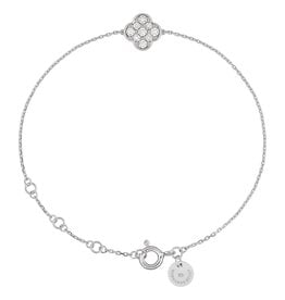 Morganne Bello Morganne Bello Armband 1012W100 18k Witgoud Clover met Diamant 17-21cm