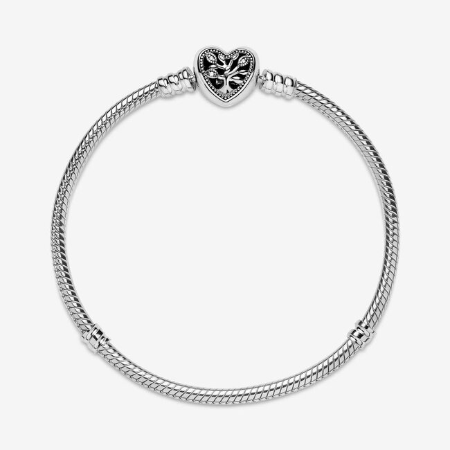 Pandora Pandora Armband  598827C01-20 Zilver met Hartvormige Sluiting met Zirkonia Maat 20