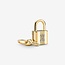 Pandora Pandora Bedel 760088C01 Zilver 14k Geelgouden Plating Hangslot en Sleutel met Zirkonia