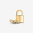 Pandora Pandora Bedel 760088C01 Zilver 14k Geelgouden Plating Hangslot en Sleutel met Zirkonia