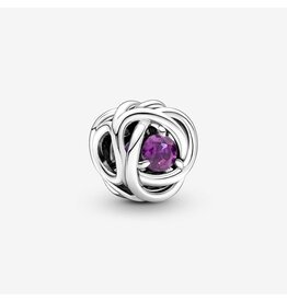 Pandora Pandora 790065C02 bedel fantasie in 925 zilver met paarse zirkonia