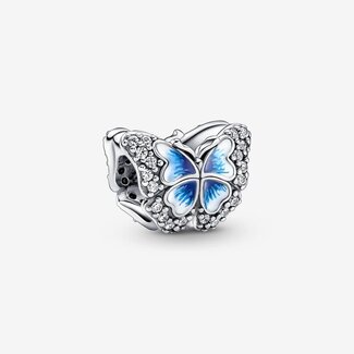 Pandora Pandora Bedel 790761C01 Zilver Blauwe Vlinder met Zirkonia