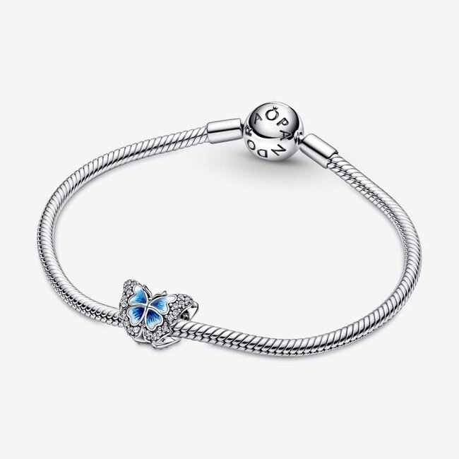 Pandora Pandora Bedel 790761C01 Zilver Blauwe Vlinder met Zirkonia