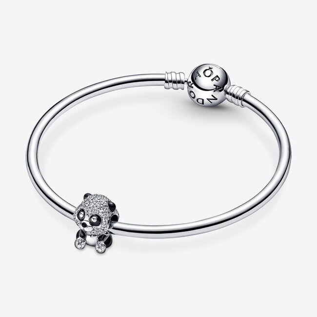 Pandora Pandora Bedel 790771C01 Zilver Zwarte Panda met Zirkonia