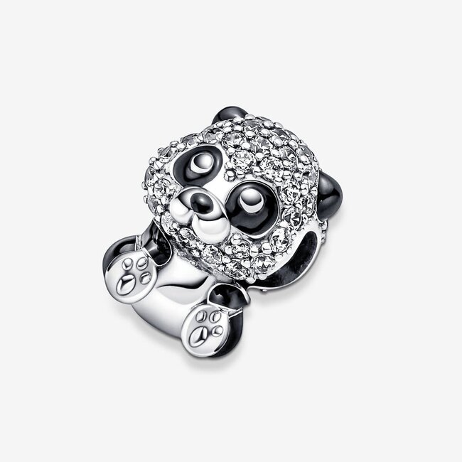 Pandora Pandora Bedel 790771C01 Zilver Zwarte Panda met Zirkonia