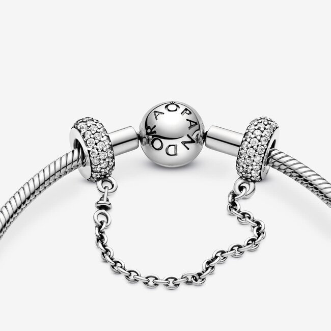 Pandora Pandora Bedel 791736CZ-05 Zilver Veiligheidsketting met Zirkonia