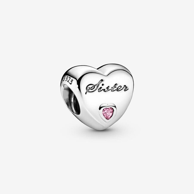 Pandora Pandora Bedel 791946PCZ Zilver Sister Heart met Rose Zirkonia