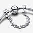 Pandora Pandora Bedel 792274C00-05  Zilver Veligheidsketting met Hartjes