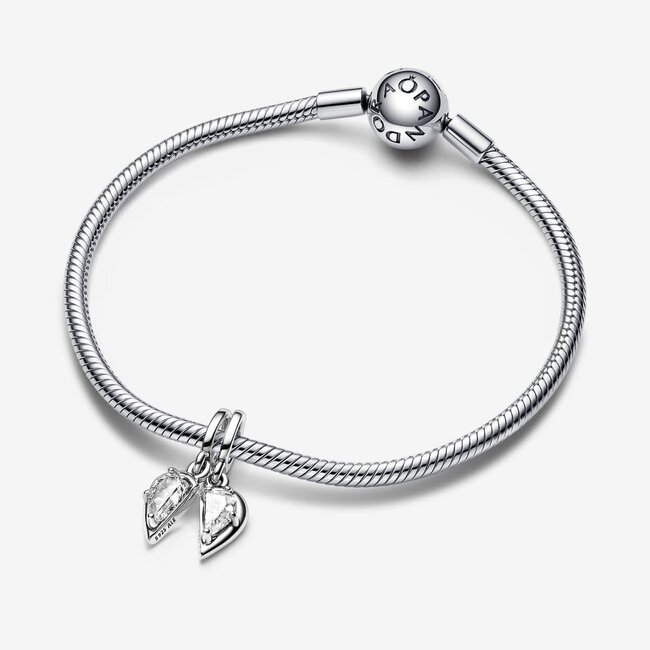Pandora Pandora Bedel 792643C01   Zilver Deelbaar Hart Bangle met Zirkonia