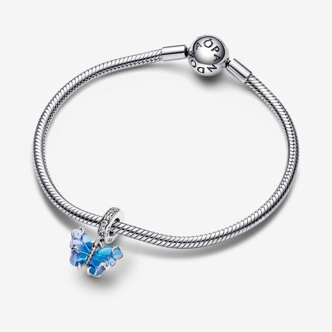 Pandora Pandora Bedel 792698C01 Zilver Vlinder met Blauw Muranoglas