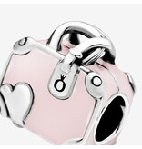 Pandora Pandora 798063EN124 bedel in 925 zilver koffer met roze emaille