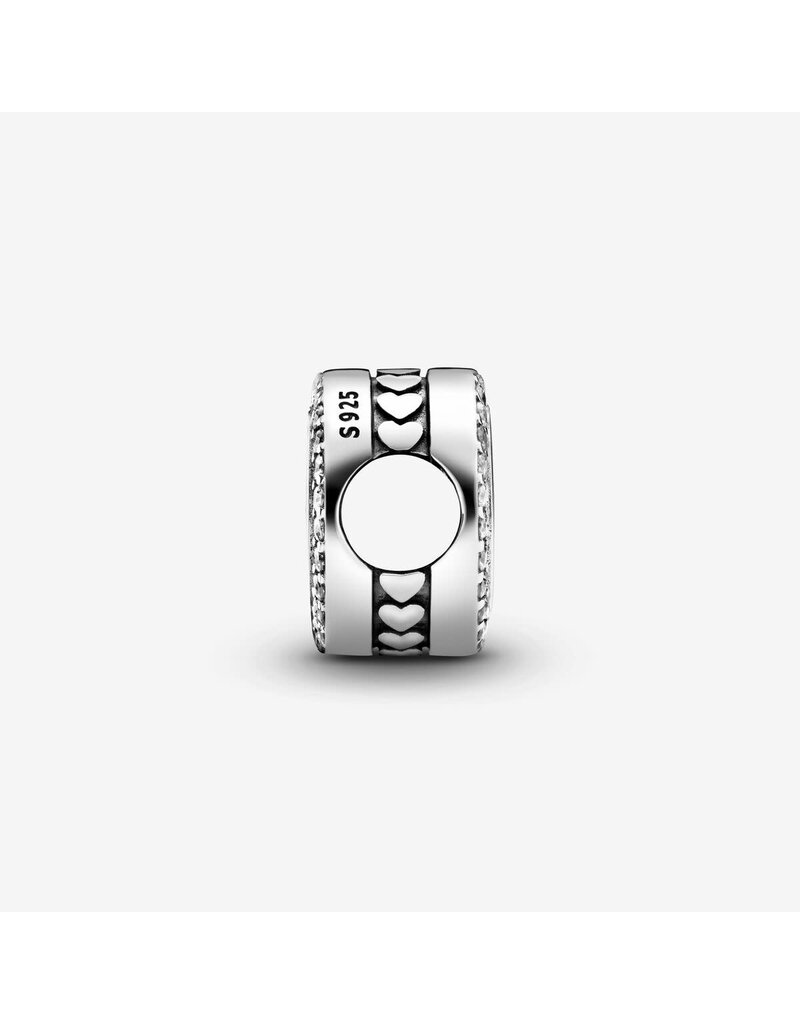 Pandora Pandora 798747C01 bedel in 925 zilver graveerbare bedel met zirkonia