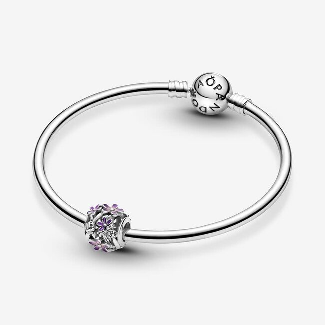Pandora Pandora Bedel 798772C02 Zilver Daisy met Paars en Pink Emaille
